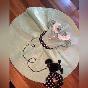 Dance costume Jazz/tapp. Mint green dress with black poodle. 1950s inspired.